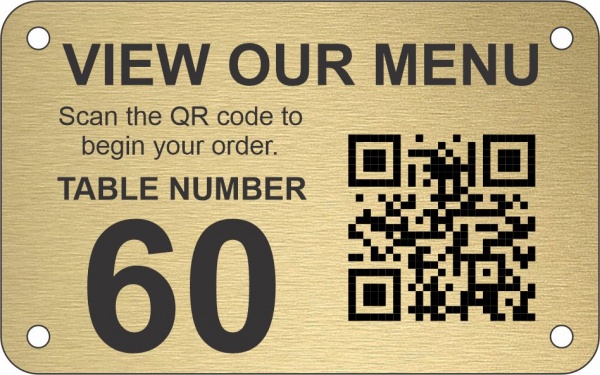 Table Number with Large QR Code Screw Fixing